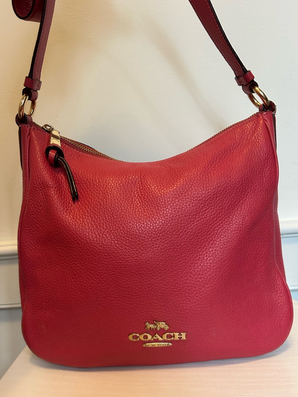 Coach Ellie Pink Pebbled Leather Shoulder Bag